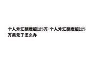 个人外汇额度超过5万-个人外汇额度超过5万美元了怎么办