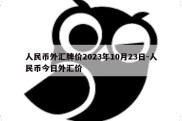 人民币外汇牌价2023年10月23日-人民币今日外汇价