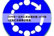 1979年一元外汇币兑换价格-1979年1元外汇兑换券价格表