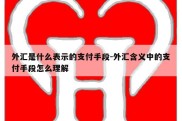 外汇是什么表示的支付手段-外汇含义中的支付手段怎么理解