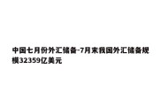 中国七月份外汇储备-7月末我国外汇储备规模32359亿美元