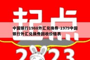 中国银行1988外汇兑换券-1979中国银行外汇兑换券回收价格表