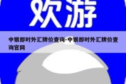 中银即时外汇牌价查询-中银即时外汇牌价查询官网