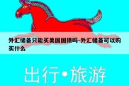 外汇储备只能买美国国债吗-外汇储备可以购买什么