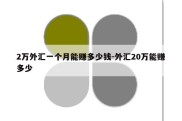 2万外汇一个月能赚多少钱-外汇20万能赚多少