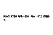 黄金外汇分析专家排行榜-黄金外汇分析师排名