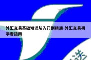 外汇交易基础知识从入门到精通-外汇交易初学者指南