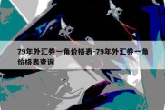 79年外汇券一角价格表-79年外汇券一角价格表查询