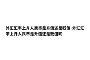 外汇汇率上升人民币是升值还是贬值-外汇汇率上升人民币是升值还是贬值呢