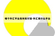 哪个外汇平台支持支付宝-外汇用什么平台