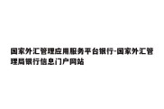 国家外汇管理应用服务平台银行-国家外汇管理局银行信息门户网站