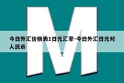 今日外汇价格表1日元汇率-今日外汇日元对人民币