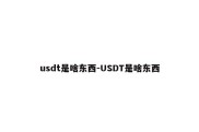 usdt是啥东西-USDT是啥东西