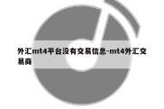 外汇mt4平台没有交易信息-mt4外汇交易商