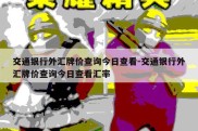 交通银行外汇牌价查询今日查看-交通银行外汇牌价查询今日查看汇率