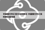 中国银行外汇官方实时牌价-中国银行外汇实时牌价查询表