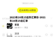 2023年10月15日外汇牌价-2021年10月15日汇率