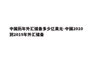 中国历年外汇储备多少亿美元-中国2010到2019年外汇储备