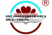 炒外汇10000元可以赚多少钱-炒外汇合法吗1万一个月挣1000