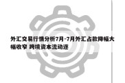 外汇交易行情分析7月-7月外汇占款降幅大幅收窄 跨境资本流动逐