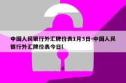 中国人民银行外汇牌价表1月3日-中国人民银行外汇牌价表今日l