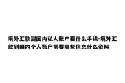 境外汇款到国内私人账户要什么手续-境外汇款到国内个人账户需要哪些信息什么资料